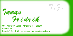 tamas fridrik business card